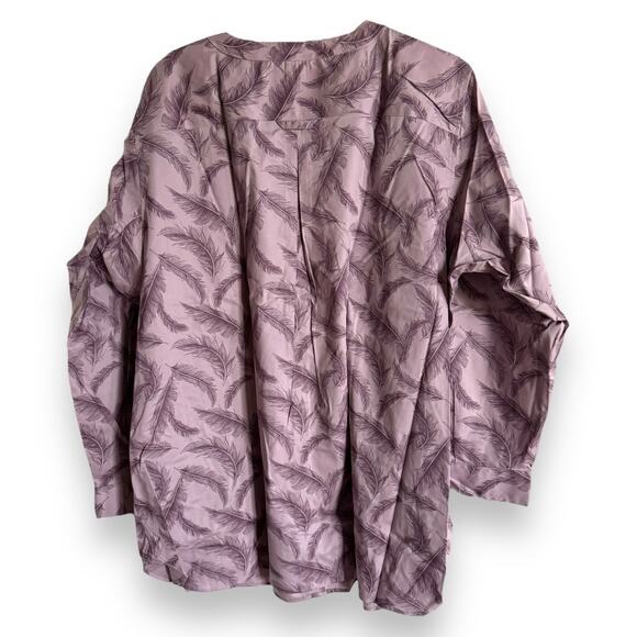 Duluth Trading Co Womens Blouse Sz 2X Wrinklefighter Tunic Purple Feather NEW - Picture 4 of 6